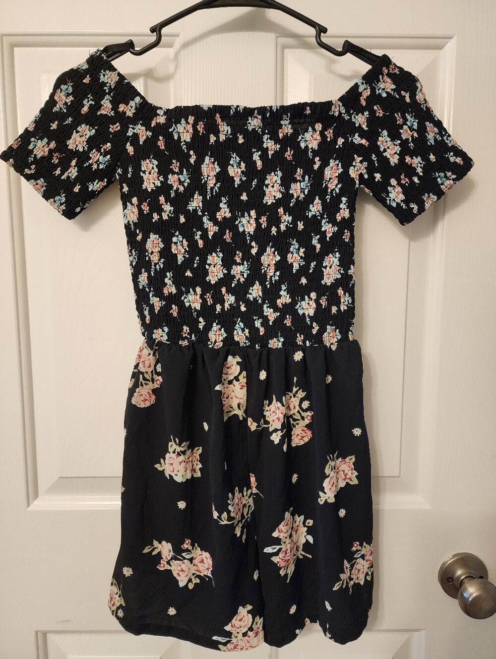 Floral Off-the-Shoulder Smocked Romper